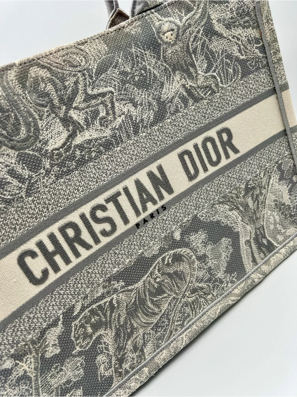 Dior Book Tote – Grey/Beige Toile de Jouy